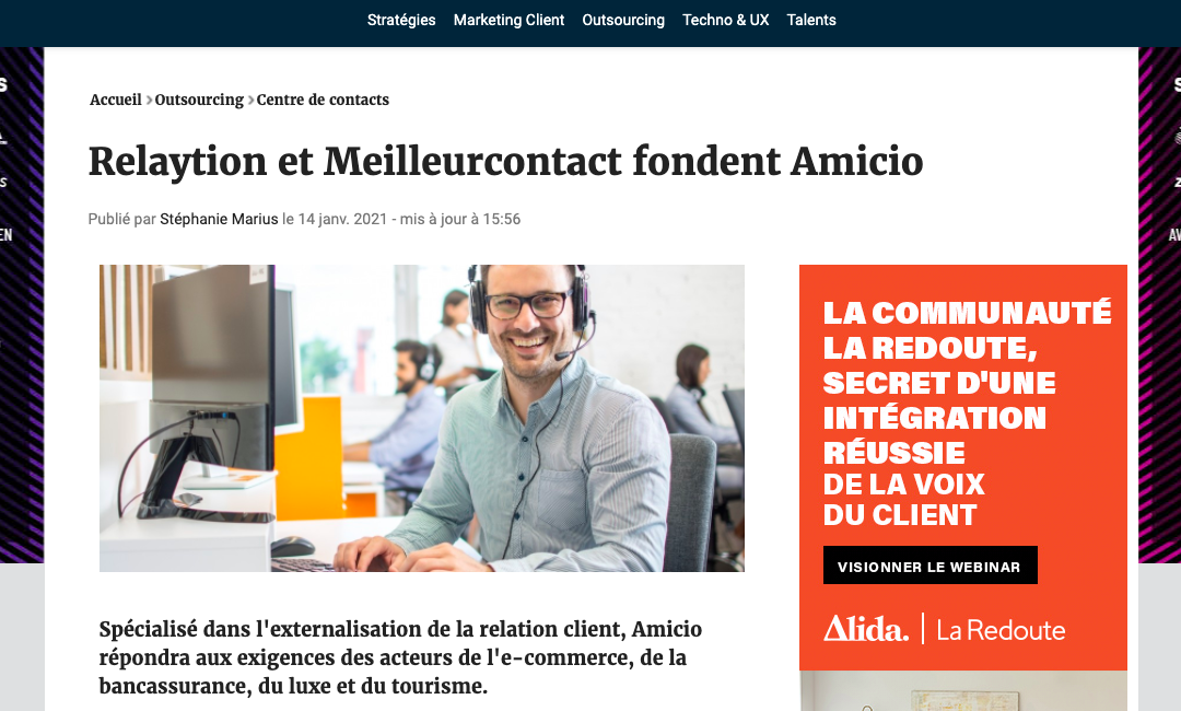 RelationClient Mag – Relaytion et Meilleurcontact fondent Amicio