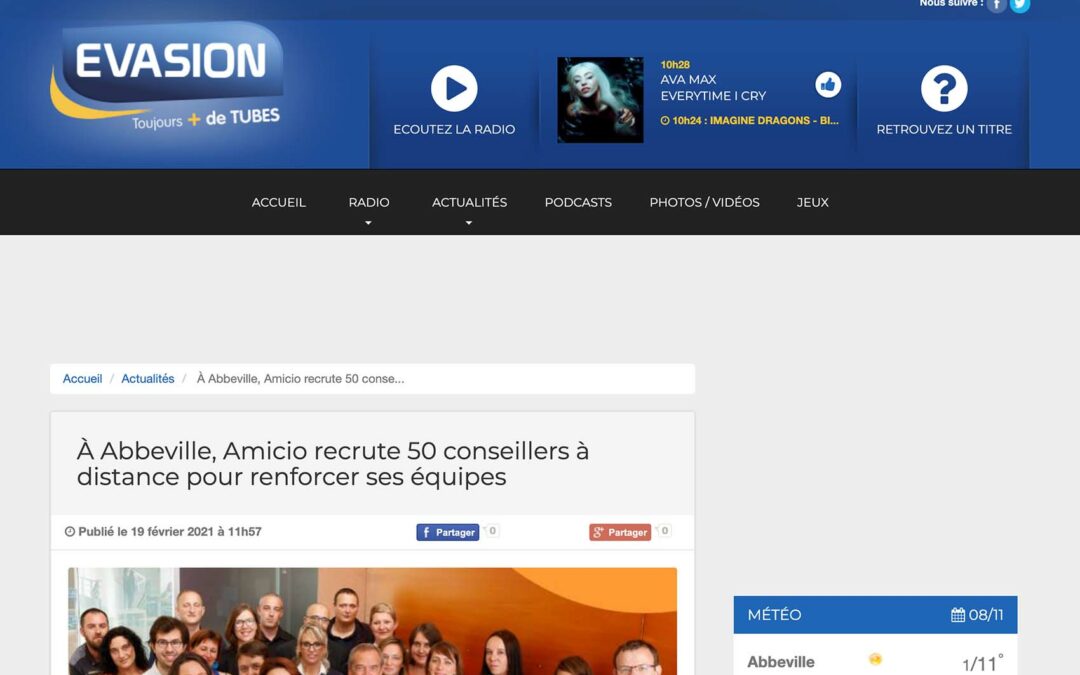 Evasion FM – Recrutement de 50 conseillers à Abbeville